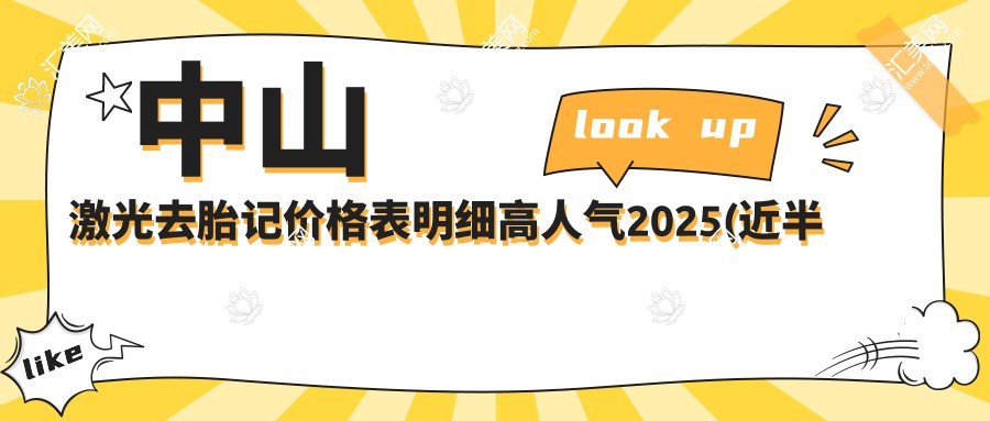 中山激光去胎记价格表明细高人气2025(近半年均价为:1968元)